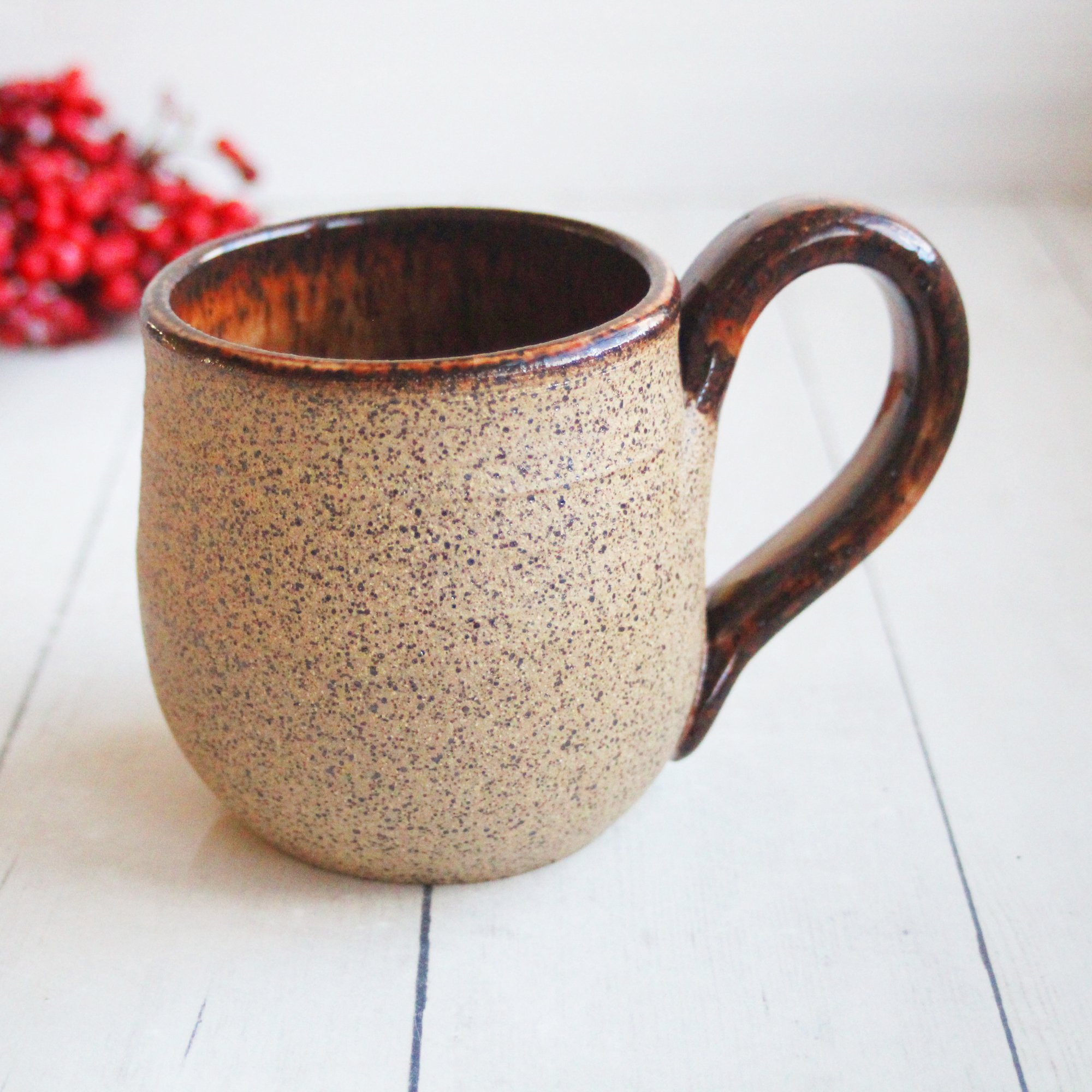 Handcrafted earthy stoneware mug
